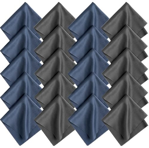 Romon Panni Microfibra Occhiali, 20pcs Microfibra Panno di Pulizia per la Pulizia di Lenti Panno Pulizia Occhiali da Vista Riutilizzabile, 20cm x 20cm per pulire Occhiali, Lenti, Tablet, Telefoni