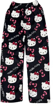 NIUREDLTD Pigiama Donna Invernale in Cotone Animé Kawaii Pantaloni