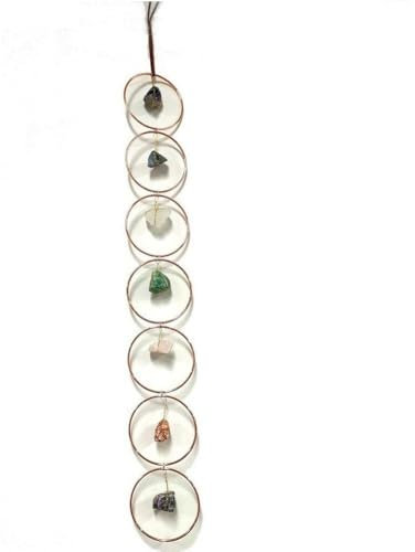Cristallo 7 Chakra Pietra preziosa Decorazione da parete Meditazione Chakra Ornamento Naturale Pietra Cristalli Pietra T2u2 Hanging Shui