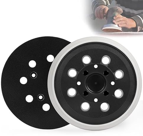 2 Piatti Abrasivi Professionali da 125 mm con Gancio e Loop a 8 Fori, Compatibile con Bosch PEX 300/400 AE Levigatrice Eccentrica Poweka per Levigatrice Supporto per Abrasivi