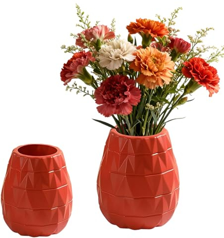 DiiWmme Vase Decorative Unbreakable Plastic Vases for Flowers Tall Modern Flower Vase for Living Room Office Desktop Wedding Decoration (Rose pink-B)