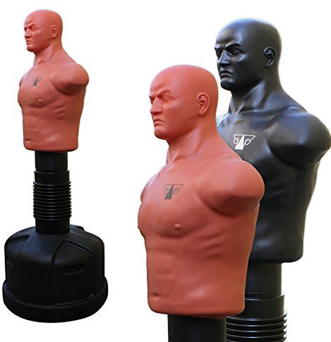 FOX-FIGHT Law Box Dummy Boxdummy Standboxsack Boxpuppe Höhenverstellbar 153-178cm (schwarz)