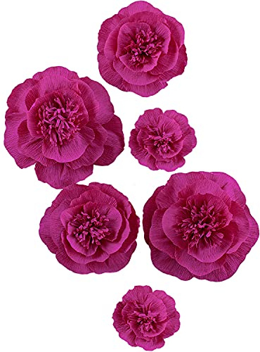 Letjolt Paper Flowers Decoration for Wall 3D Artificial Flowers for Wedding Backdrop Home Decor Baby Shower Bridal Shower Nursery Wall (Rose Set 6)