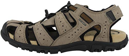 Geox Herren Uomo Sandal Strada B Sandalen,Taupe Black,44 EU