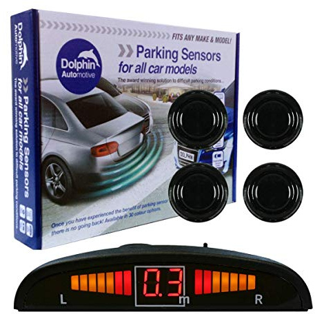 Dolphin DMS450 Mikrostorlek omvända parkeringssensorer - Auto Express Prisvinnande varumärke i 9 färger, Blank svart