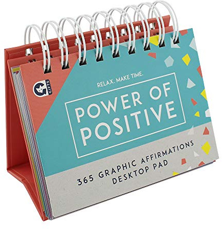 Ginger Fox 365 Days of Positive Affirmation | Desk Flip Pad | Relax & Make Time Daily Inspirational Quotes | Bright Work Gift of Self-Empowerment & Optimistic Thinking | Gift Idea