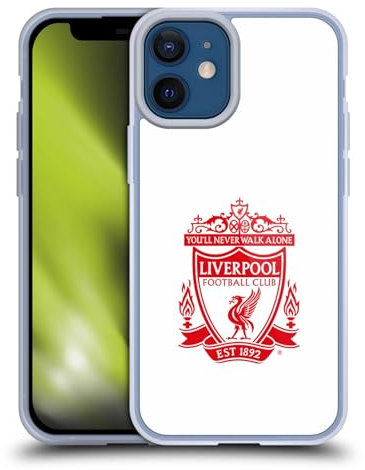 Head Case Designs Officially Licensed Liverpool Football Club White 2 Crest 1 Gel Case [Military Grade Protection] Compatible with Apple iPhone 12 Mini and Compatible with MagSafe