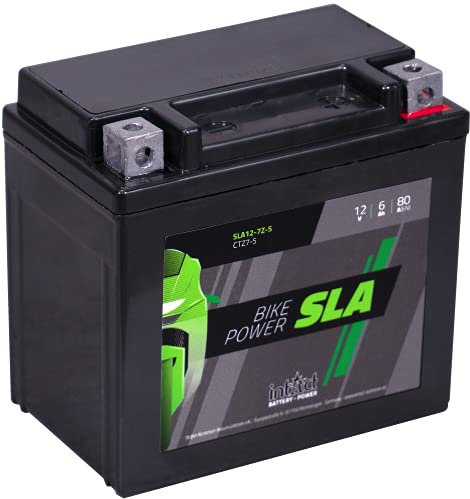 intAct - AGM MOTORRADBATTERIE | Batterie für Roller, Motorrad und Quad. Wartungsfreier & auslaufsicherer Akku | SLA12-7Z-S, CTZ7-S, 12V Batterie, 6 AH (c20), 80 A (EN) | Maße: 113x70x105mm