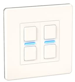 Lightwave LP22WHMK2 Smart Dimmer with Energy Monitoring, 2 Gang, White Metal - Works with Alexa, Google Assistant, HomeKit. iOS & Android Compatible