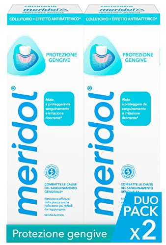 meridol Collutorio Protezione Gengive 2x400ml | Combatte il sanguinamento e l'infiammazione gengivale* |Protegge dalle recidive*|Agisce velocemente**|Effetto antibatterico*|Non macchia I 0% Alcohol