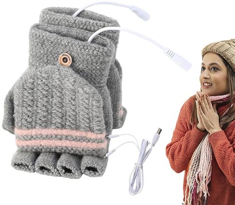 Laptop-Handschuhe, abnehmbares Heizkissen, fingerlose Winter-Fäustlinge, Handwärmer zum Wandern, Outdoor-Erkundung, Tippen, Spielen, Skifahren, Reiten Teksome