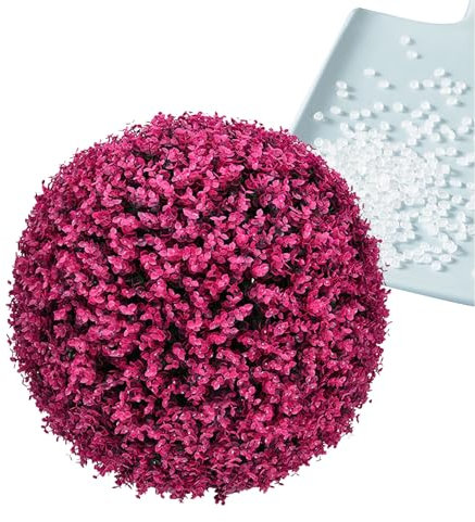 ATYUJKB Sfera Bosso Artificiale 40cm, Palla di Bosso Realistico Foglia, Foglie Verdi Buxus Finto Palla, Verde di Plastica Decorazione in Bosso, Palla per Topiaria Artificiale
