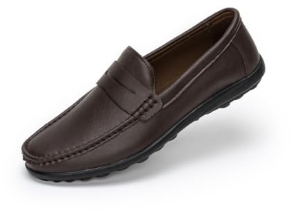 Rusffes Men's Loafers Driving Shoes Casual Moccasin Shoes Dark Brown 8uk