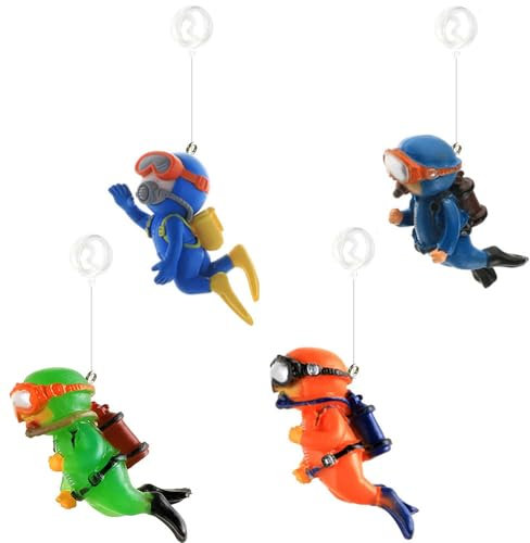 Esforzarse 4 Stück Aquarium Dekoration, Taucher Süß Klein Taucher Aquarium, Schwimmende Taucher Aquarium Dekoration für Aquarium und Aquarien Zuhause Büro, Schwimmende Aquarium Dekoration