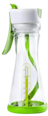 Dispensador mezclador de botellas, botella mezcladora manual de aderezo de ensalada con asa, segura a prueba de fugas, apta para lavavajillas, con escala, coctelera para aderezo de ensalada para el