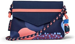 Satch Clutch kleine Umhängetasche Schminktasche mit Kordelzug und Spiegel für Teenager Coral Reef - Dunkelblau