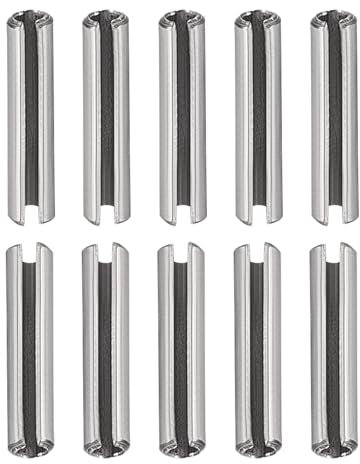 DTGN M1.5 x 6mm(DxL) Scanalato Molla Perno - 20pz - Ottimo per Casa Macchina Fissaggio - 304 Inox Acciaio Molla Tassello Tensione Rotolo Perno - Argento