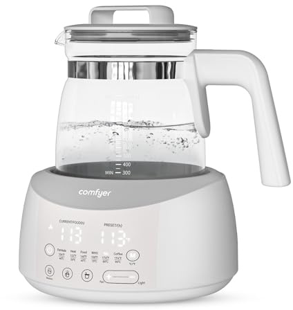 Bottle Warmer comfyer, Baby Bottle Warmer with Night Light and Faster Cooling Fan, Instantly Water Warmer, Tea Kettle Electric with 6 Temperature Control Presets, Feed Baby More Easier and Healthier