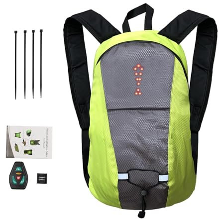 CHEYLIZI 15L Sac À Dos De Vélo, Sac À Dos Lumineux LED, Gilet De Cyclisme À LED, Réfléchissant Gilet De Cyclisme Avec Indicateur De Direction, Sac À Dos Vélo Rechargeable Par USB Pour Cyclisme Courir