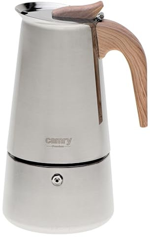 CAMRY Espressokocher Induktion - Mokkakanne Induktion für Aromatisches Kaffee - Hochwertiger Moka Pot Induction aus Edelstahl - Espressokocher für Alle Herdarten - 450ml für 7-8 Tassen