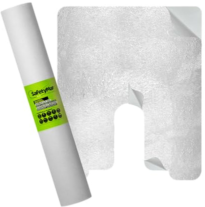 SafetyMat® Peel & Stick Toilet Urine Mat – Invisible, Non Slip, Slip Resistant U Shaped Urinal Floor Mat | Waterproof, Easy-Clean, Odorless, Durable, Commercial and Family-Safe Bathroom Rug Upgrade