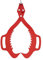 21 Zoll (Ca 53.5 cm) Forstzange für Baumstämme,700kg Handpackzange zur Holzbearbeitung, Holzzange Hebezange Packzange, Werkzeuge zum Heben und Handling von Holzstämmen (Rot)