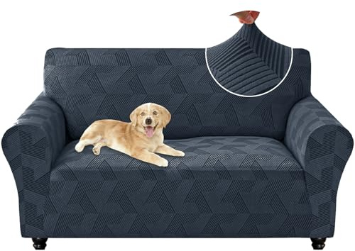 CYCMACO Elasticas Funda Sofa 2 Plazas con Reposabrazos, Gris Oscuro | Funda De Sofa Universales, Protector De Muebles para Sala De Estar, Antideslizante, Couch Cover Antimanchas, Lavable
