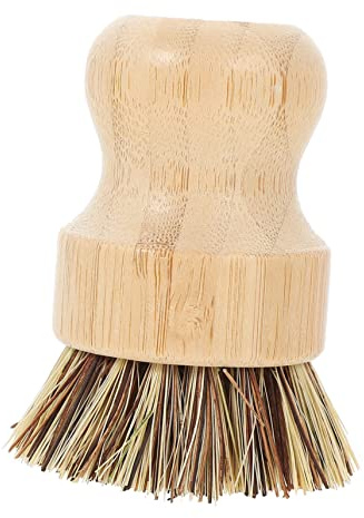 Alipis Cepillo para Fregar Platos y Verduras con Mango de Bambú Natural Cerdas Resistente para Limpieza Eficaz Cocina Hogar