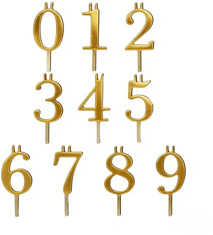Juego de portavelas reutilizable con números 0-9, soportes de velas de Metal plateado de cumpleaños, decoraciones es de aniversario de cumpleaños