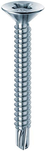 Mustad: 200 viti Drillex® Autoperforanti, Testa Svasata Piana, 4.8x32 mm, Zincate Bianche