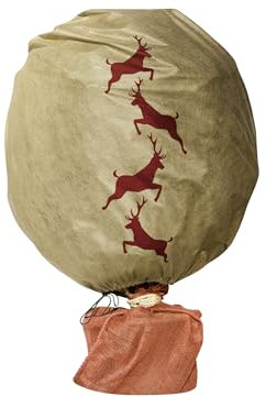 Windhager Bâche Polaire décorative d'hiver – Protection Contre Le Froid et Le Gel – pour Plantes – pour l'hiver – pour Jardin – 1,1 x 1,1 m – Motif cerf – Beige