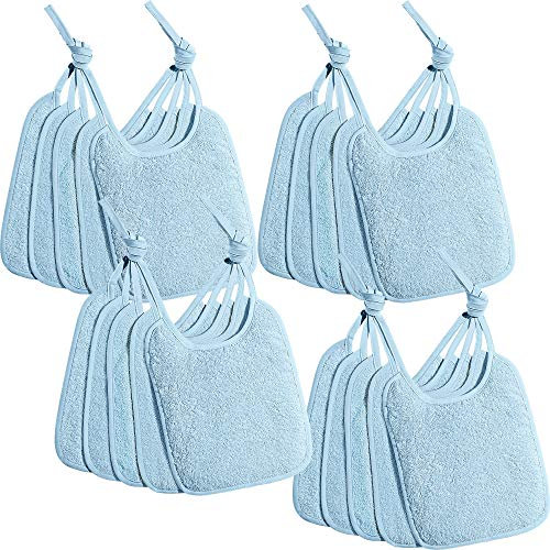 Erwin Müller Kinder-Lätzchen, Baby-Lätzchen 20er-Pack Frottier hellblau Größe 30x24 cm - 100% Baumwolle, zum Binden (weitere Farben)