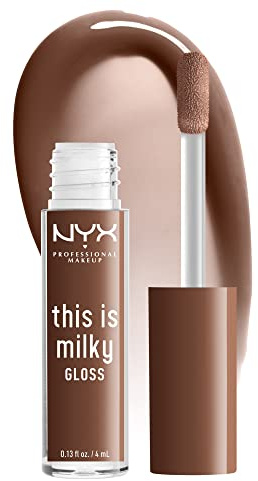 NYX PROFESSIONAL MAKEUP Dies ist Milchglanz, veganer Lipgloss, 12 Stunden Hydratation - Milk The Coco (Schokoladenbraun)