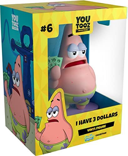 Youtooz I Have 3 Dollars, Figurine de collection Patrick de 10,2 cm, basée sur le mème Internet amusant, figurine de collection très détaillée – Collection Bob l'éponge basée sur la série TV de dessin