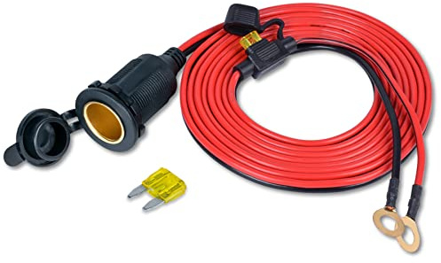 FBBULES Zócalo del Encendedor de Cigarrillos, Adaptador Mechero Coche a Enchufe Toma Mechero 12V 24V Iimpermeable para Coche Barco Moto Camión con Fusible y Cable de Conexión de 3M