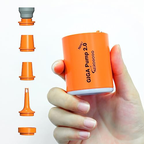 GIGA Pump 2.0 Elektrische Tragbare Luftpumpe 1300mAh Batterie Wiederaufladbare Pumpe Ultra-Mini Aufbläser/Entlüfter Pumpe für Schwimmringe Luftmatratze Bett Poolspielzeug mit 400 LMS Licht