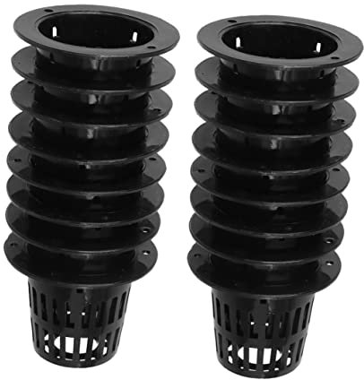 MERRYHAPY 50pièces Pots à Racines Maille Noire pour Hydroponie Aquaponie Et Orchids Bacs Réutilisables pour Culture Soilless