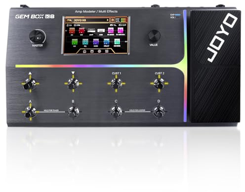 JOYO Guitar Multi-Effects Processor Pedal with 5 Touchscreen, 160+ Effects, 400 Presets, Amp Modeling, IR Loader, Drum Machine & USB Audio Interface All-in-One Pedalboard for Studio/Live (GEM BOX K8)