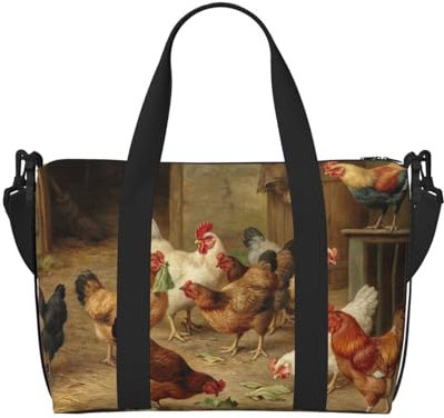 WSHFFILO Sac de voyage à bandoulière avec imprimé poulet rôti, Noir , Taille unique
