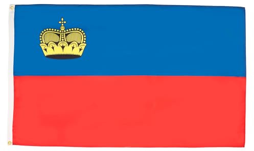 AZ FLAG Lote de 10 banderas de Liechtenstein – 150 x 90 cm – Bandera de Liechtensteinois 100% poliéster con ojales metálicos integrados