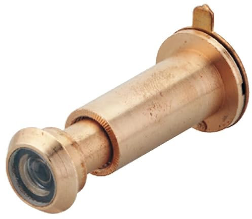 cyclingcolors Judas pour porte d'entrée, Ø 12 mm, jusqu'à épaisseur de porte 57 mm, laiton poli