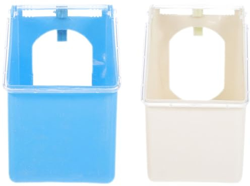 TOYANDONA Comederos Colgantes para Palomas de Plástico 2 Piezas Caja de Alimentación para Jaulas y Accesorio Sanitario, Uso en Aves de Corral, Color Azul
