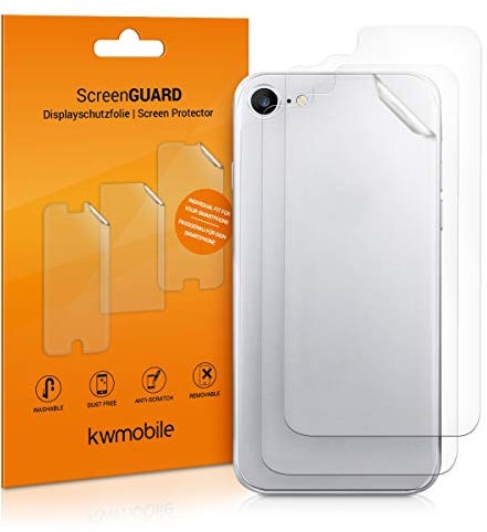 kwmobile 3X Schutzfolie Rückseite kompatibel mit Apple iPhone 8 / SE (2020) - Folie Backcover Smartphone - Handyfolie transparent