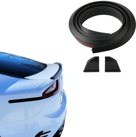 DuDuZui Auto Heck Spoiler, 1,5m/4.9ft Universal Auto Gummi Streifen Bar Spoiler Tailfin Tail Fin Rear Wing Heckklappe Schrägheck für Die Beliebtesten Autos