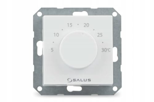 Salus Kombi-Raumthermostat, elektronisch, 230V/0,5A, mit Zentralplatte 55 x 55 mm, reinweiß (9019459005)