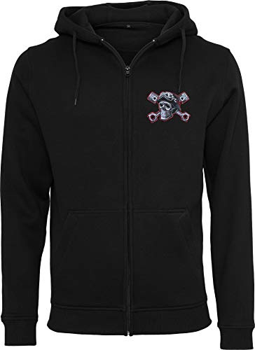 Chaqueta Sudadera con Capucha: Devil Driver - con Bordado/Hoodie/Hoody Zipper Sweater/Hombre-s y Mujer-es/Moto-cicleta/USA/Chopper/Skull Calavera/Motero/Hooded-Jacket (M)