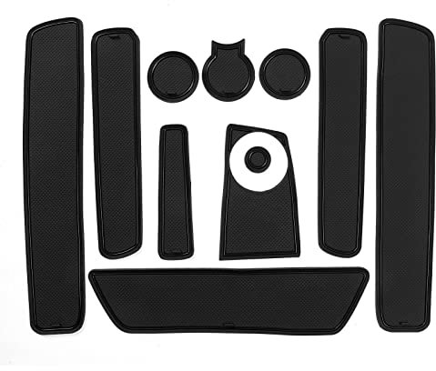smabee Door Slot Non-Slip Mat for Dacia Duster 2018-2021 Anti Slip Cup Holder Mat Car Door Slot Gasket Rubber Mats Auto Anti-Sip Accessories(BLACK)