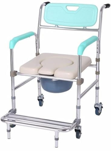 Sedia Da Toilette Sedia Da Doccia WC Mobile Per Sedia Comodino Seduta Ergonomica Poggiapiedi Antiscivolo Sgabello Per Sedie A Rotelle Da Bagno Per Disabili E Anziani