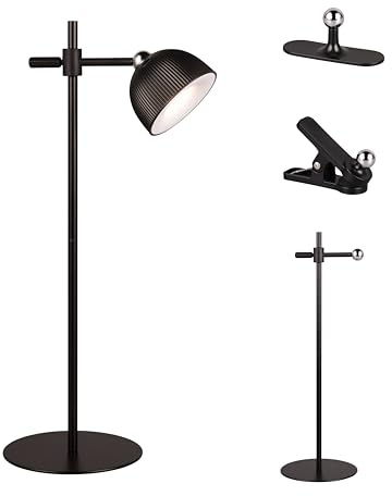Reality Leuchten LED-batteri bord Maxima R57791102, metall svart matt, inkl. 3 watt LED, 4-vägs beröring, inklusive stativ och väggmontering och klämanordning