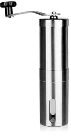 Macinacaffè manuale, macinacaffè conico integrale, acciaio inossidabile spazzolato (1 pz)